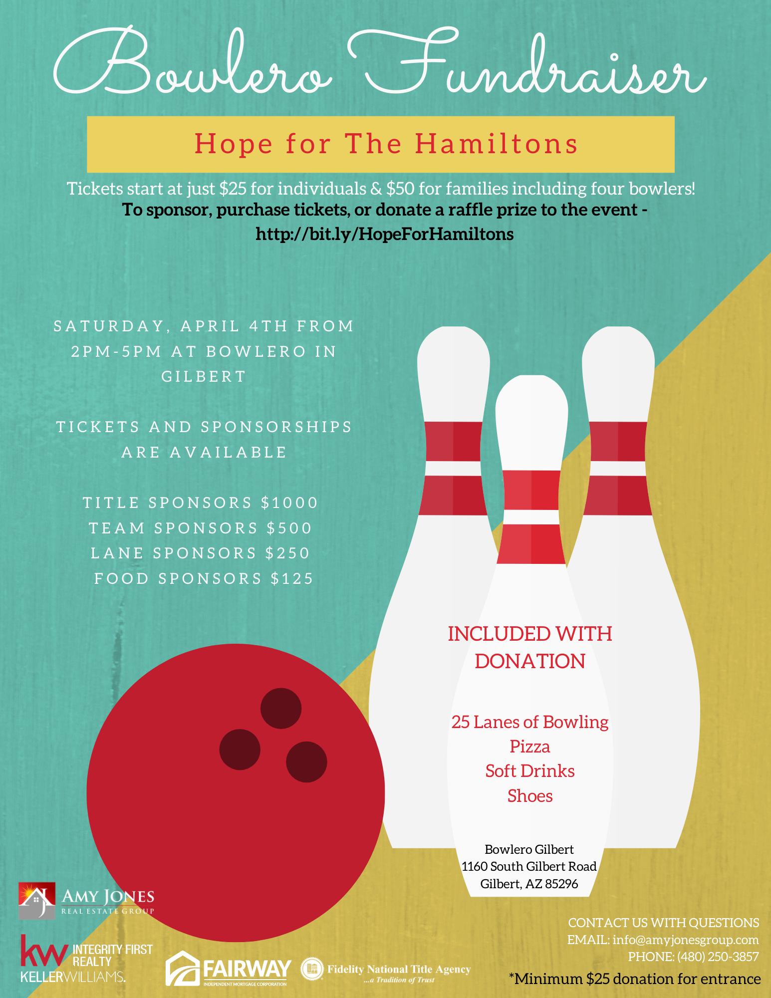 Hope for The Hamiltons - Bowlero Fundraiser